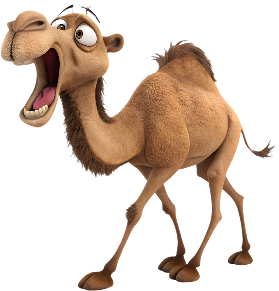 Amusing cartoon camel clipart for digital and print use. . png