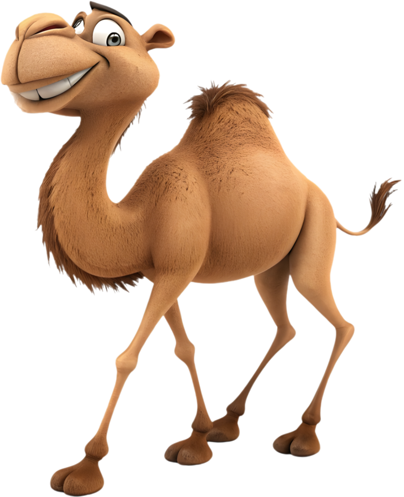 Humorous camel character for fun artwork and design. . png