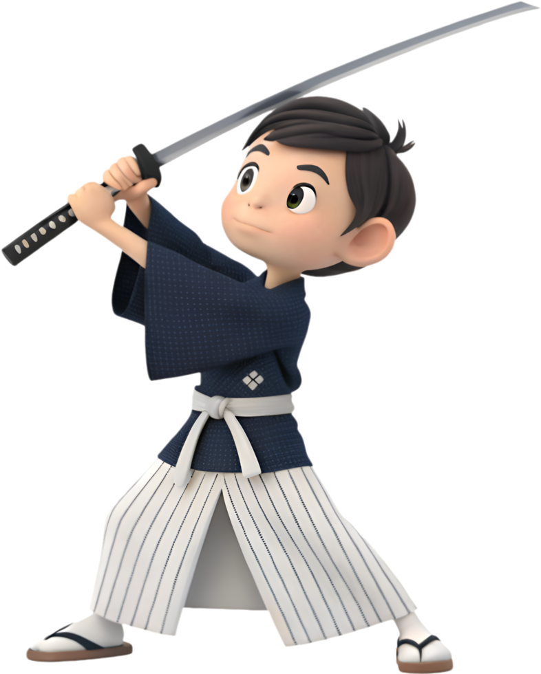 Cute anime girl wearing a detailed traditional Japanese outfit. . png