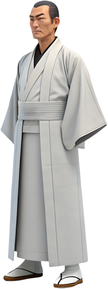 Adorable cartoon girl in an elegant traditional Japanese costume. . png