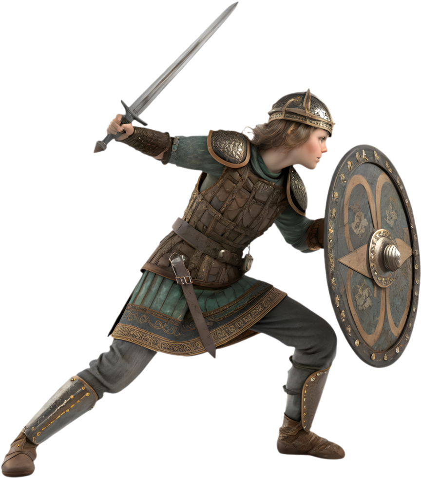 Fierce warrior armed with a massive sword. . png