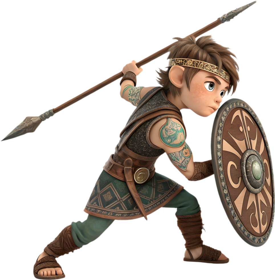 Celtic warlord prepared for an intense fight. . png