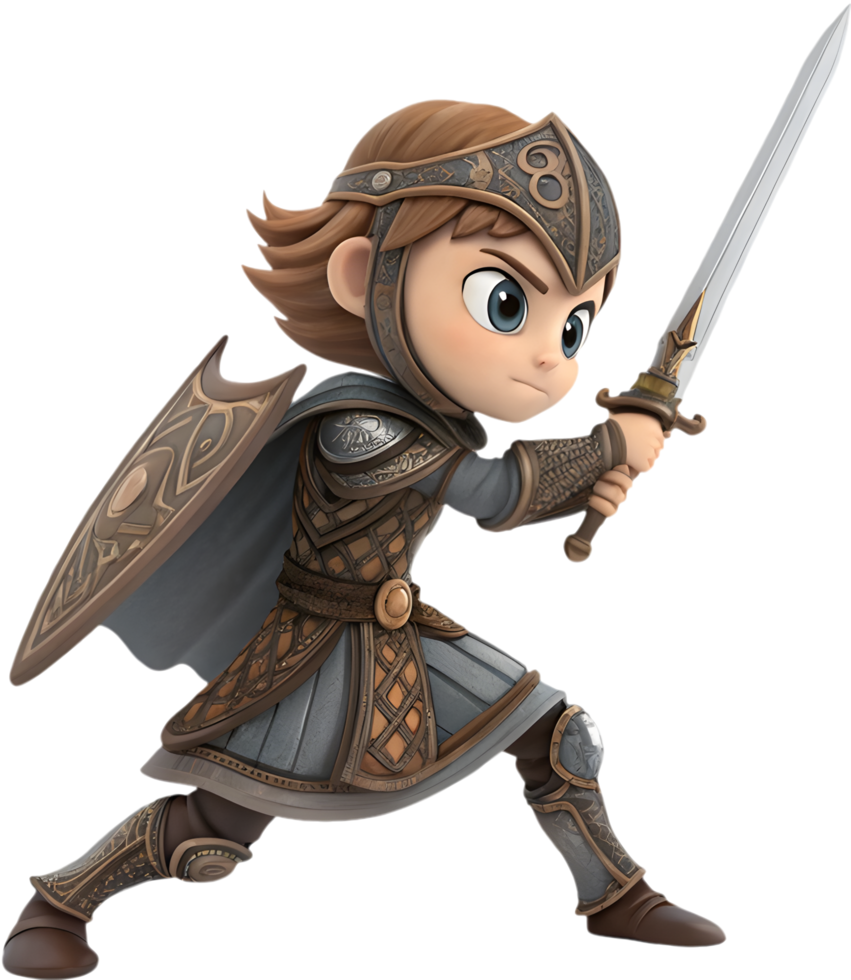 Heroic Celtic warrior displaying strength and courage. . png