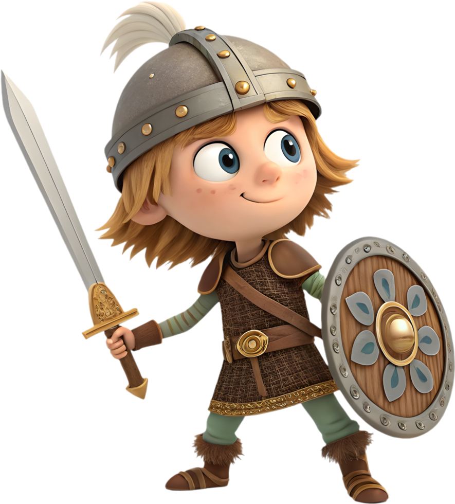 Daring warrior preparing to engage in battle. . png