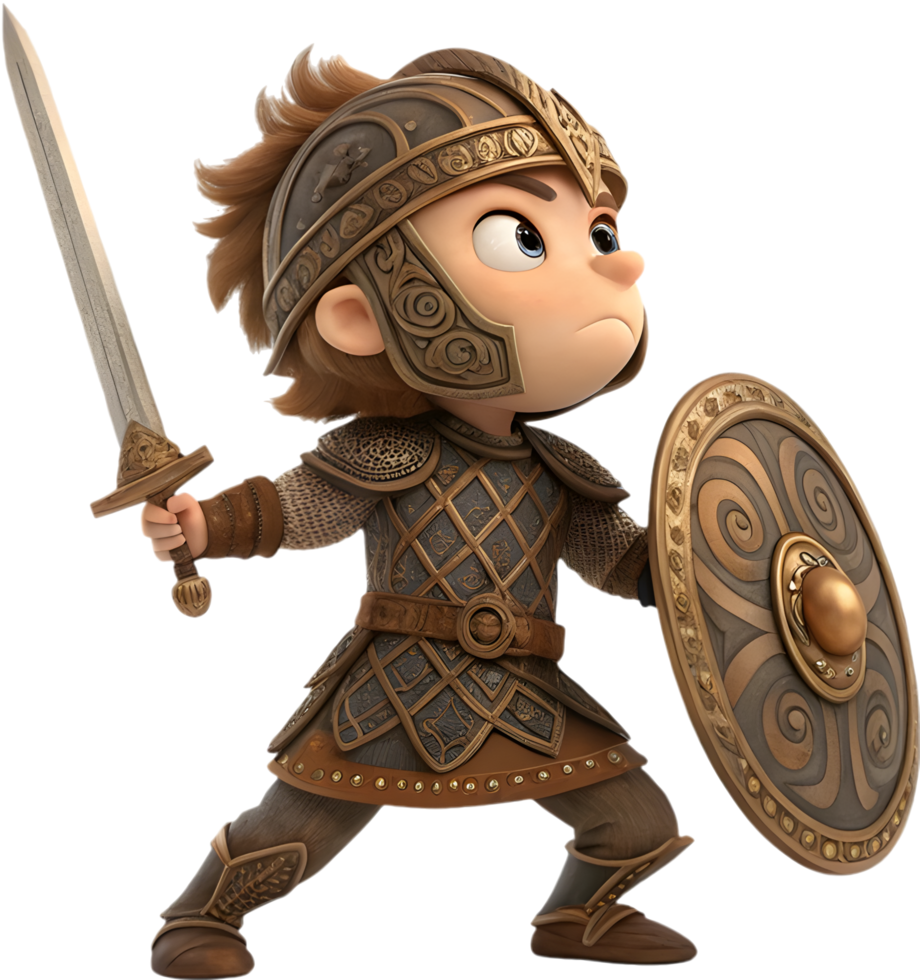 Battle-hardened warrior exuding sheer power and might. . png