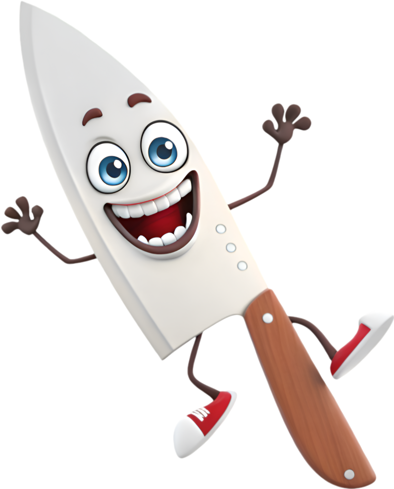 Adorable Kitchen Blade with Expressive Look. . png