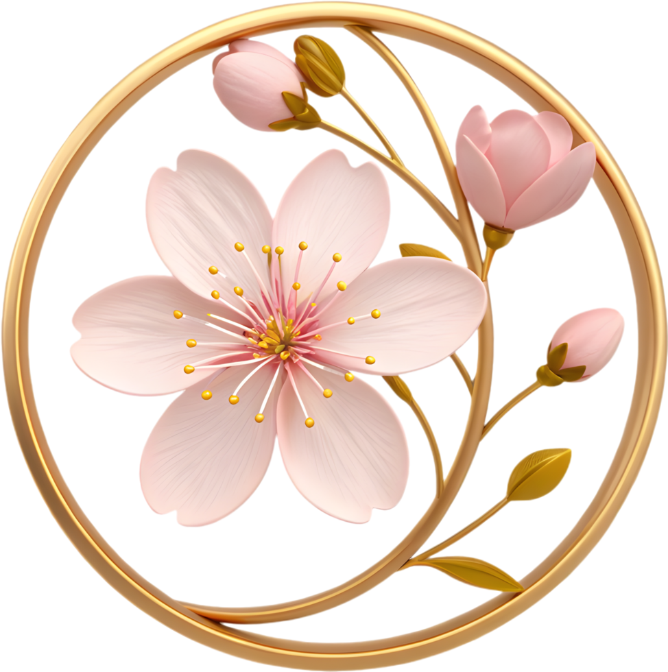 Spring cherry blossom festival logo with soft and elegant petals. . png