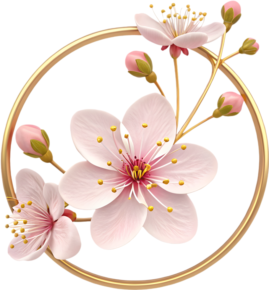 Beautiful spring cherry blossom festival logo with soft pink blooms. . png