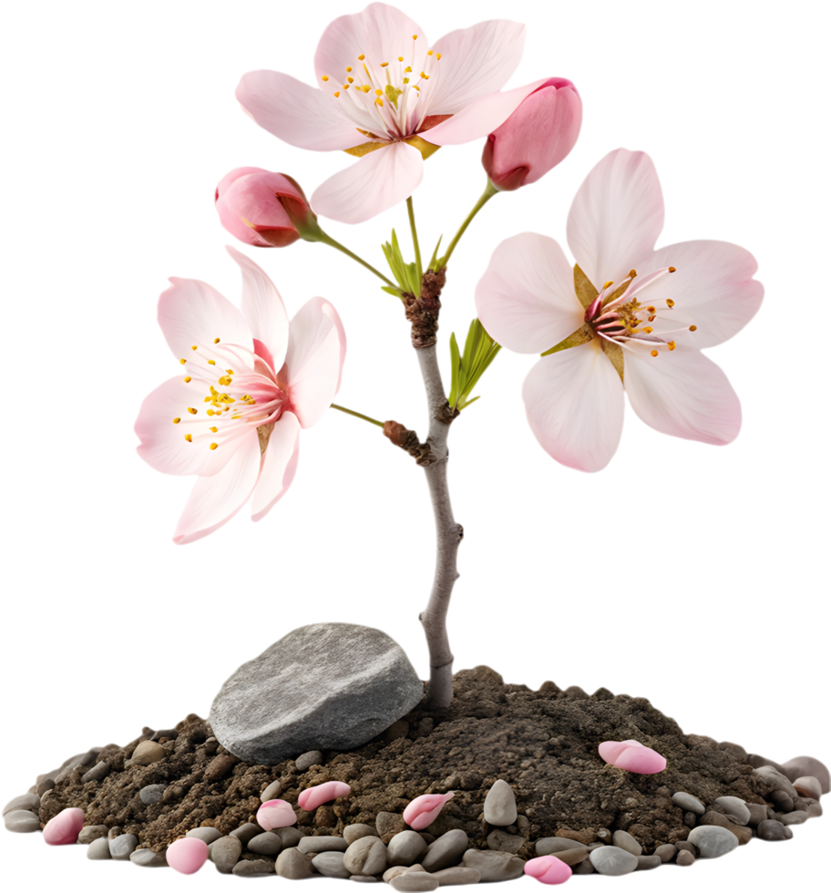 Minimalist Cherry Blossom Tree for Elegant Designs. . png