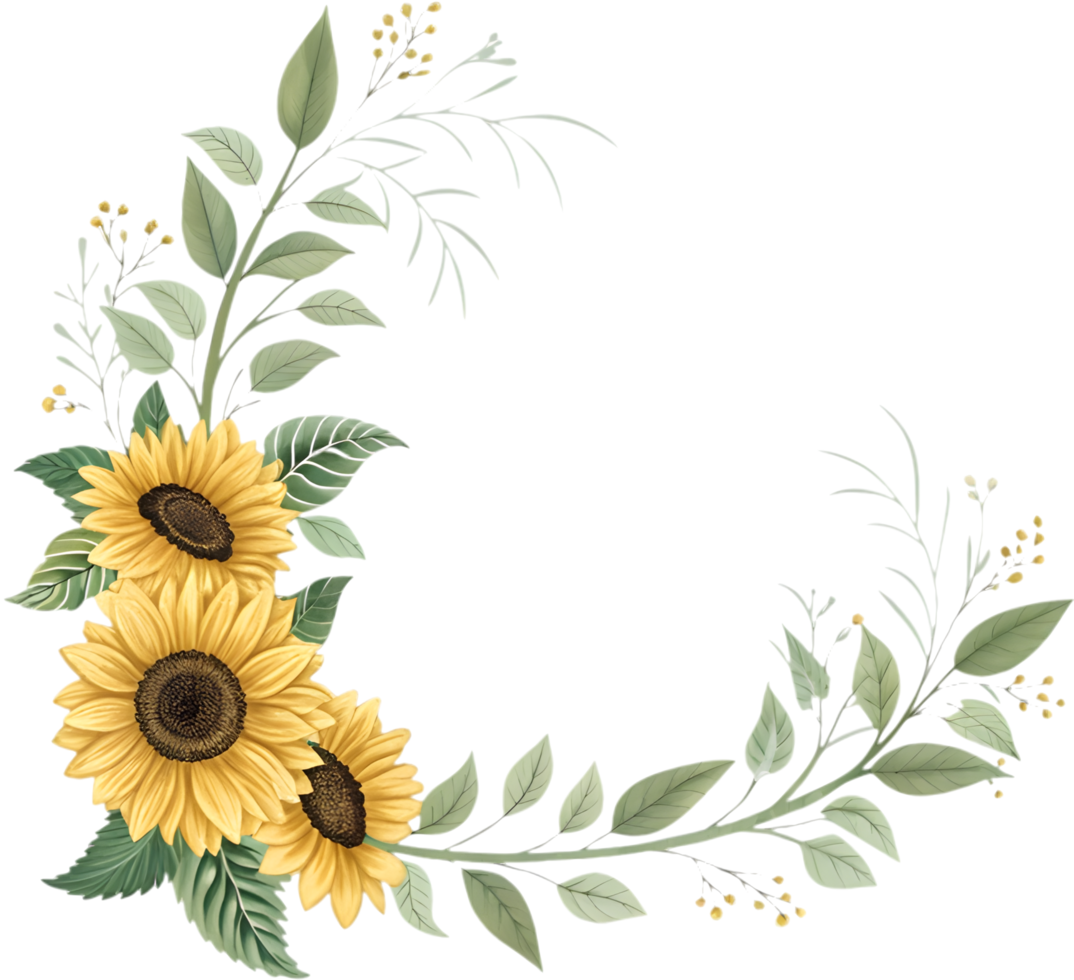 Charming Floral Border Design for Round Clipart Projects. . png
