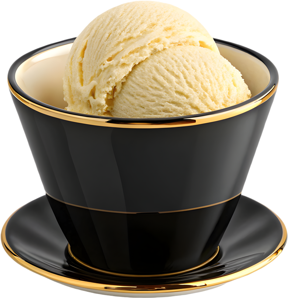 Smooth and Rich Clotted Cream Ice Cream Clipart. . png