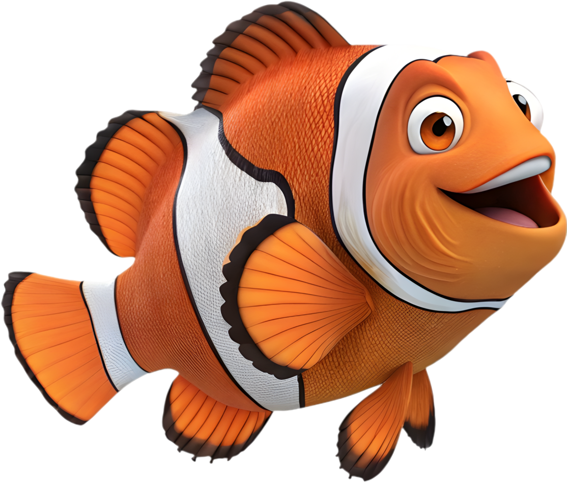Colorful Clownfish Clipart Perfect for Aquarium Art. . png