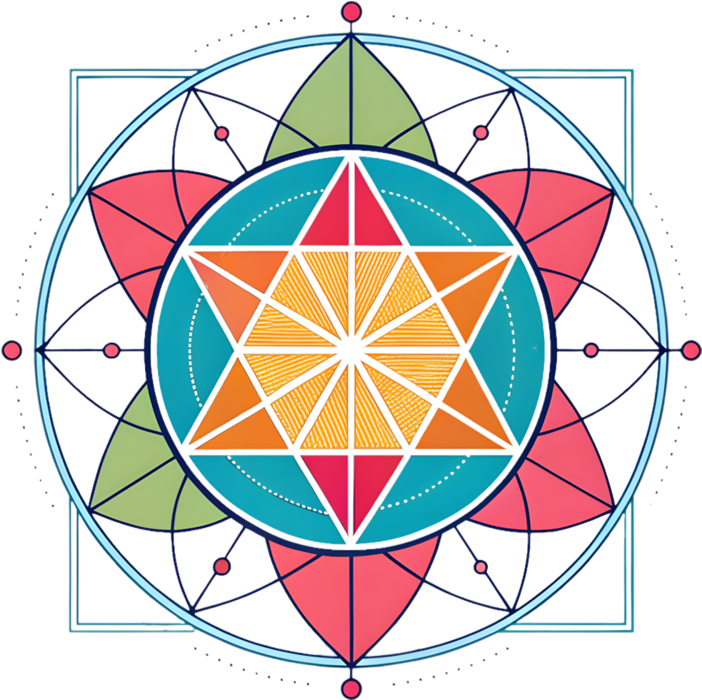 Dynamic Abstract Geometric Shapes Clipart with Vibrant Patterns. . png