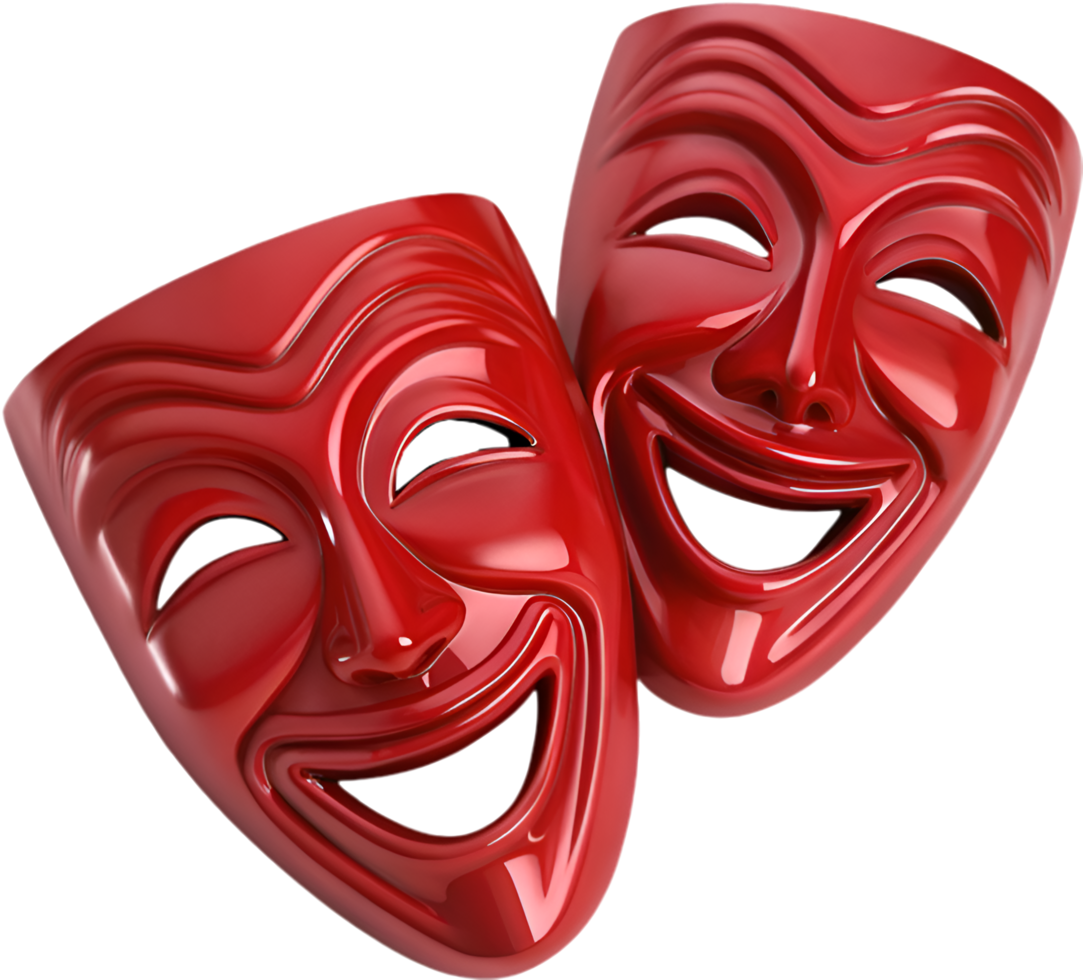 Playful mask designs for comedy and joyful theatrical shows. . png