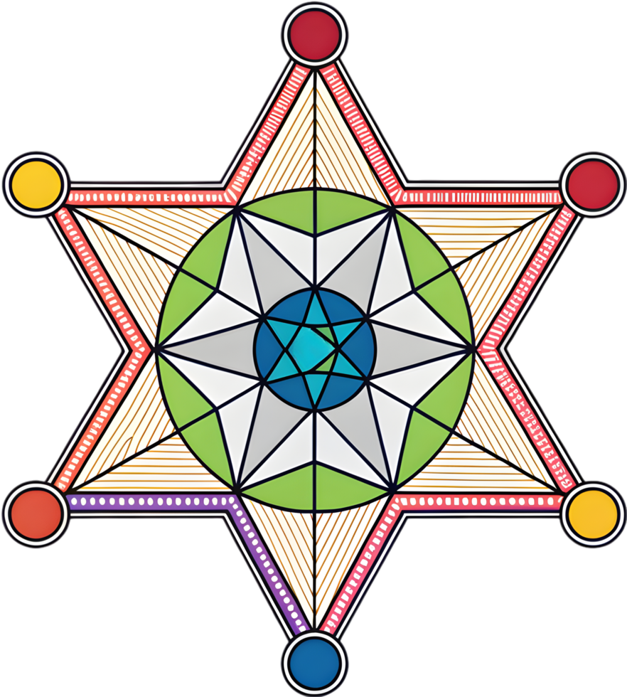 Abstract Geometric Shape Clipart with Colorful Design Patterns. . png