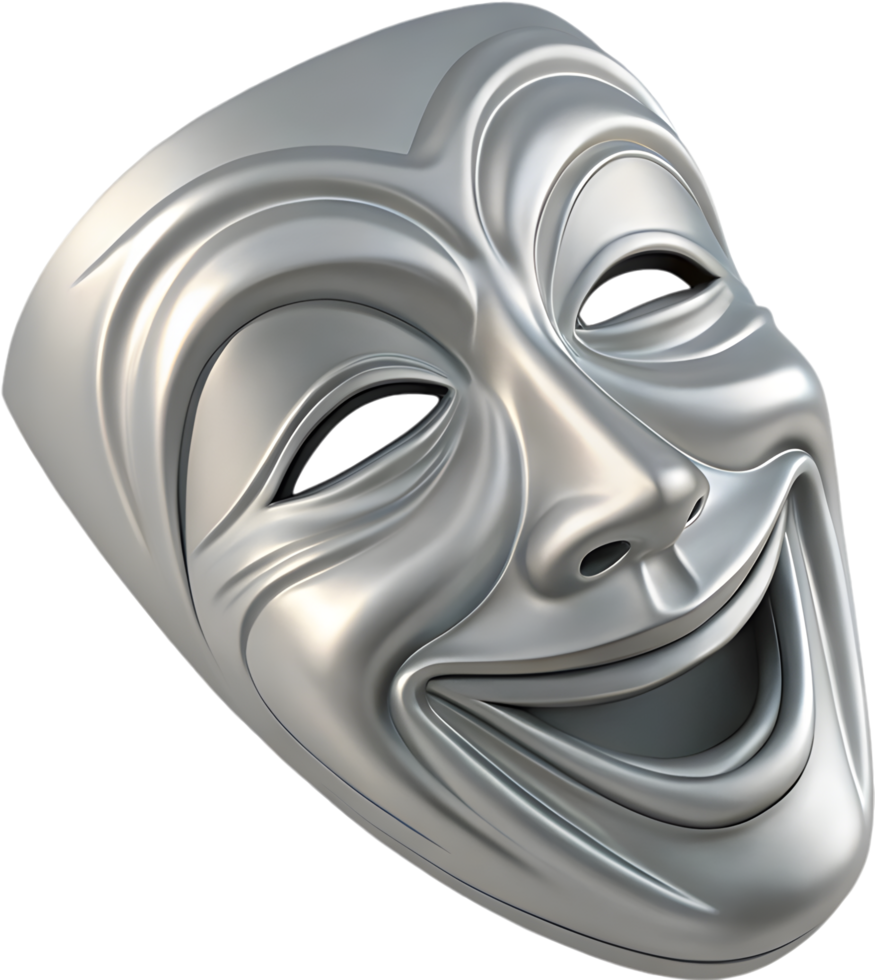 Fun comedy mask clipart for joyful and entertaining theater performances. . png