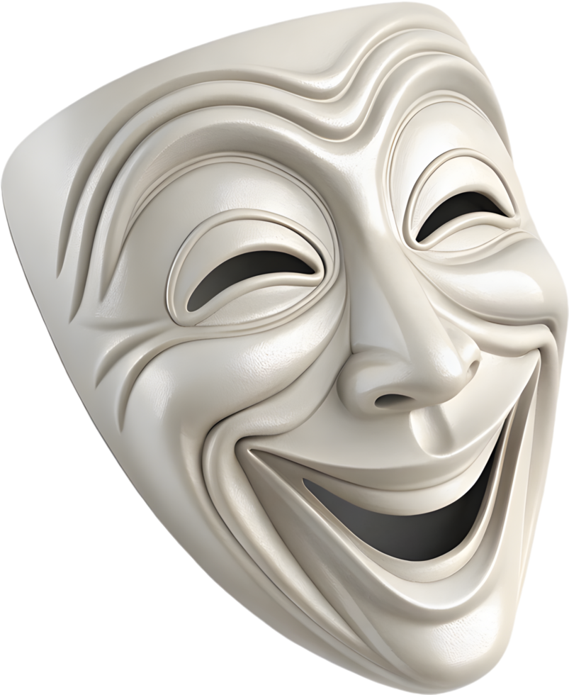 Comedy theatrical mask clipart for fun and drama performances. . png