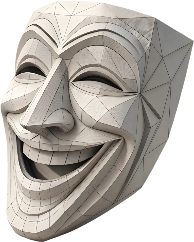 Humorous comedy masks for theater performances and joyful shows. . png