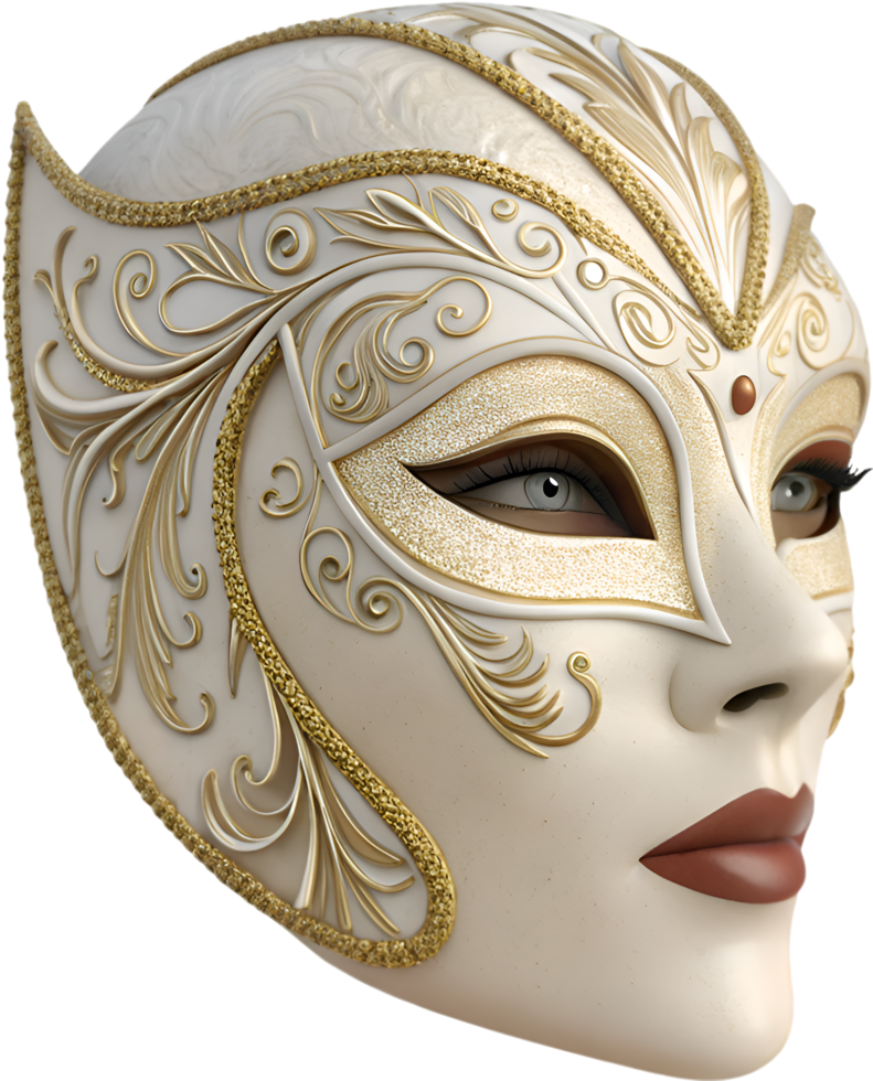 Artistic Mask Clipart for Commedia dell art Performance. . png