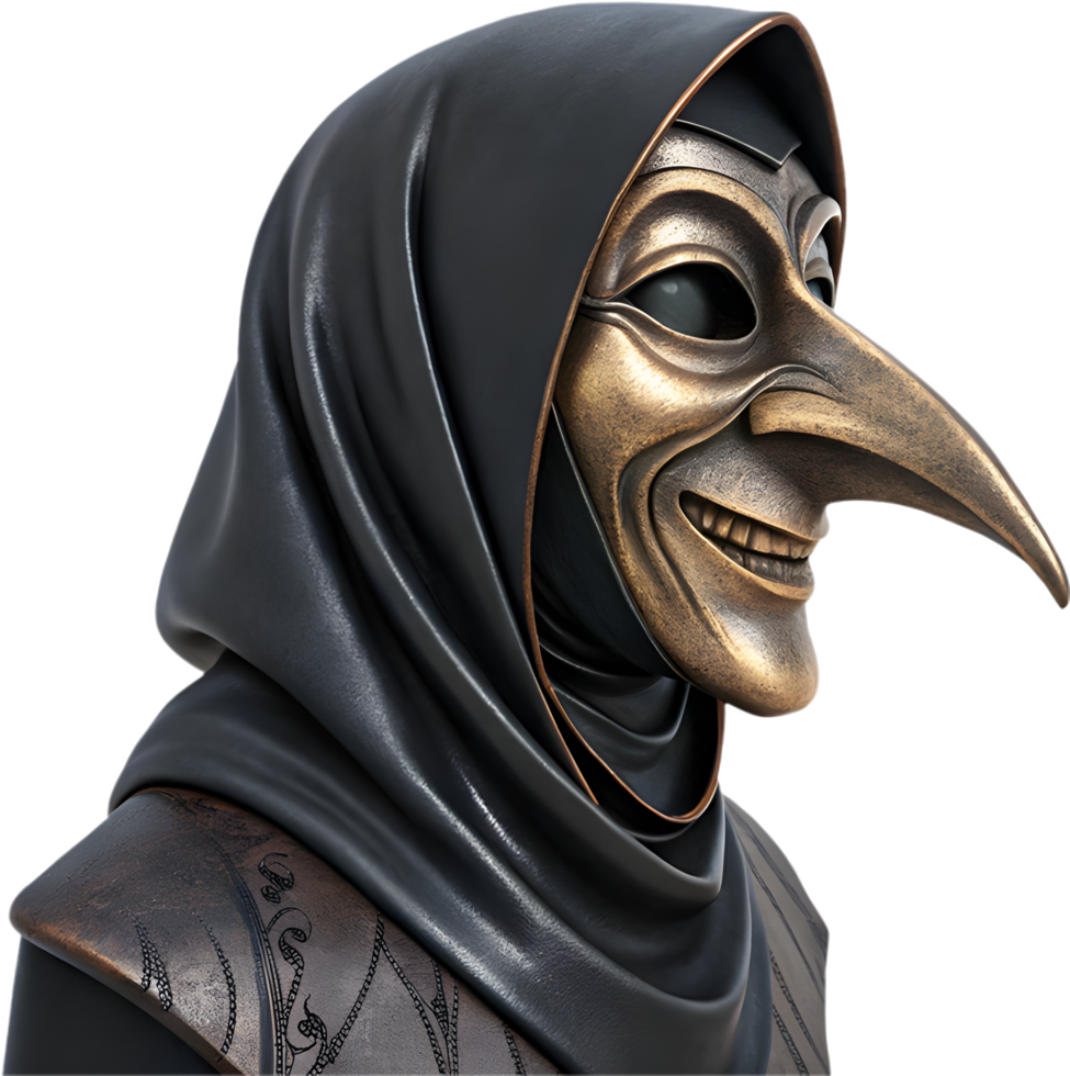 Traditional Italian Theater Mask Clipart for Costume Design. . png