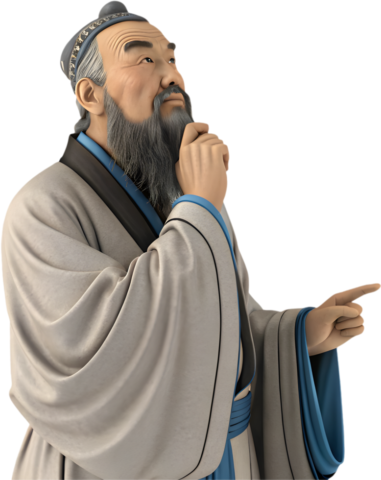 Historical Confucius Image with Elegant Detail. . png