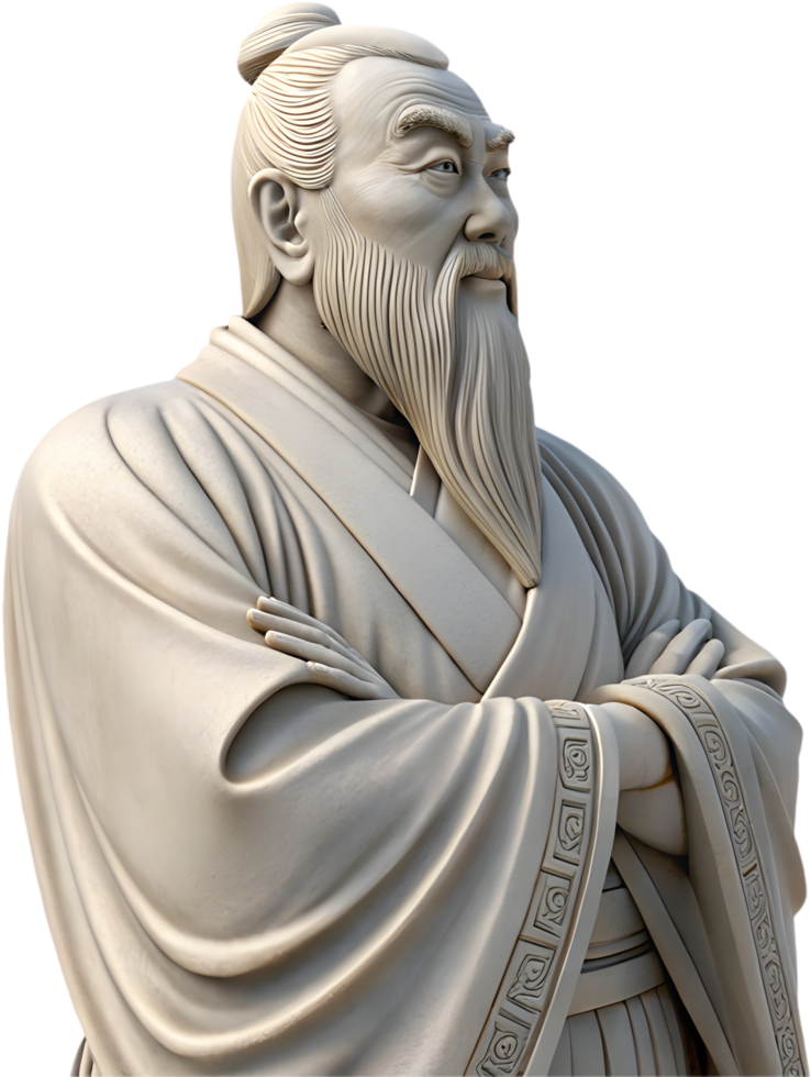 Great Thinker Confucius with Scholarly Expression. . png