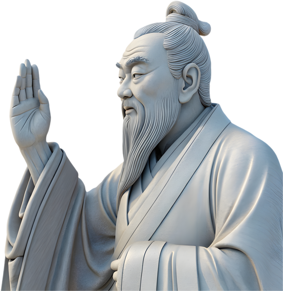 Confucius Portrait Clipart with Ancient Wisdom. . png