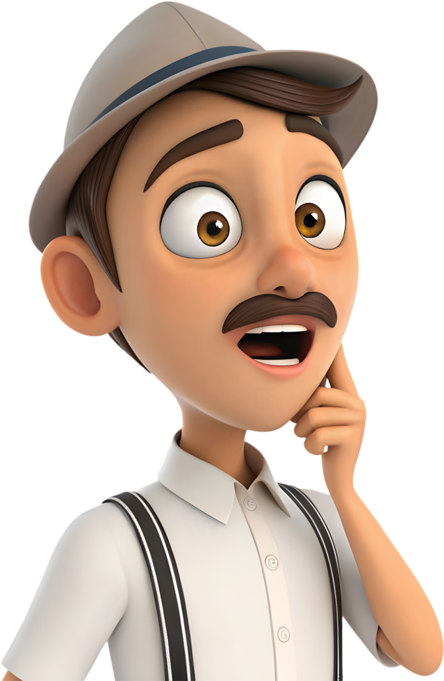 Charismatic cartoon guy vibrant expression casual sleek pose. . png