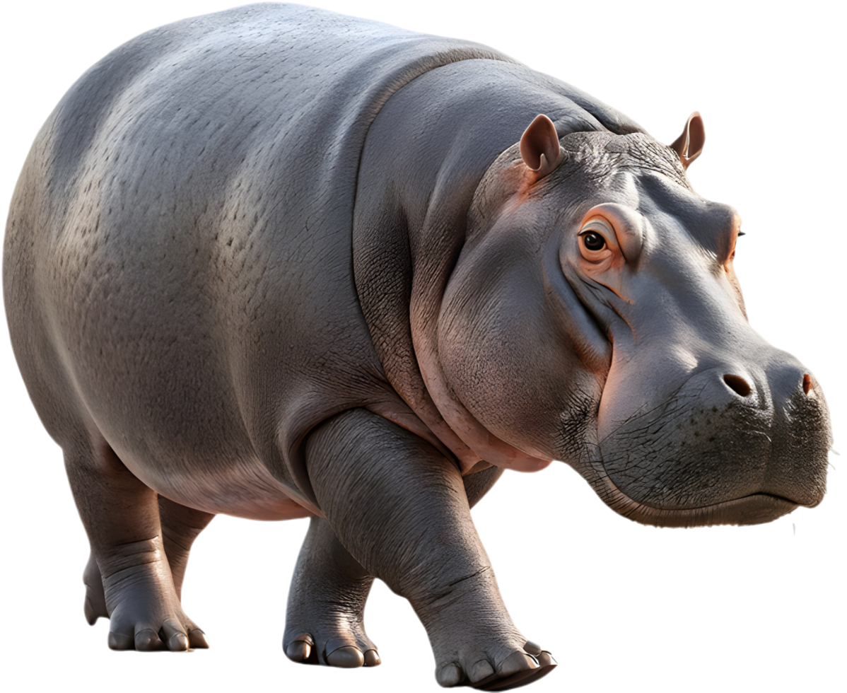 Expressive hippo with charming artistic details. . png