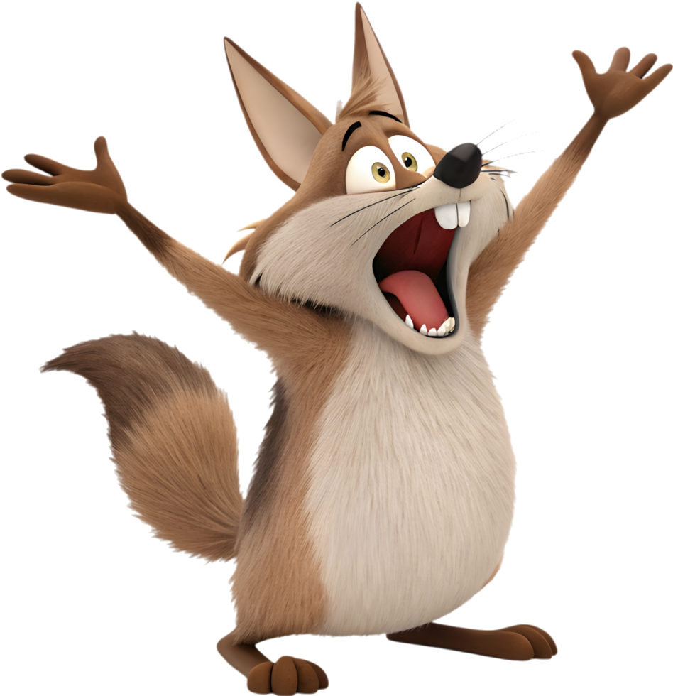 Furry coyote with a playful attitude. . png