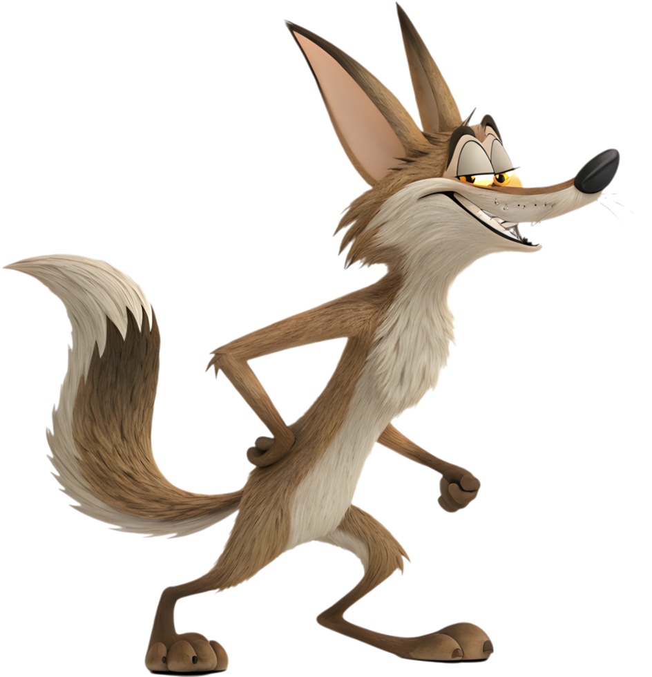 Wild coyote having a hilarious moment. . png