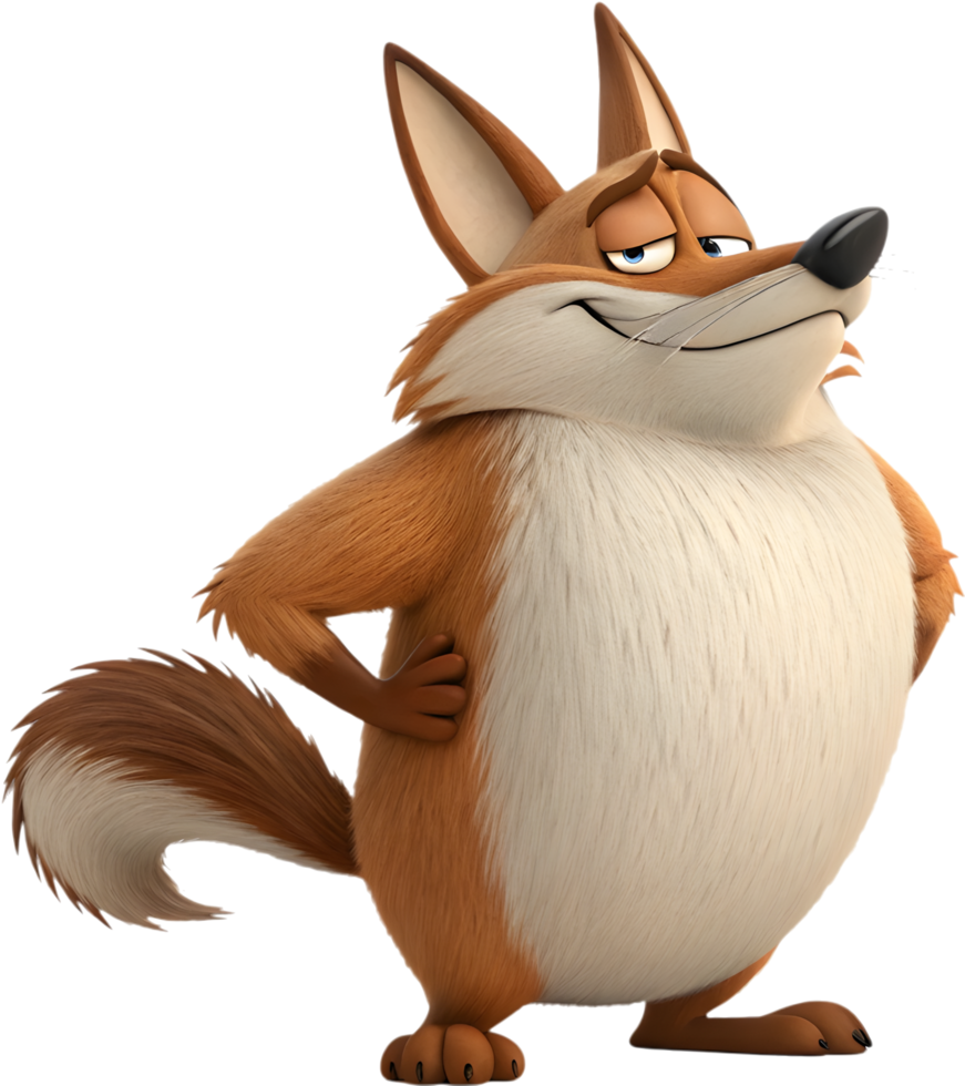 Goofy coyote howling with a big grin. . png