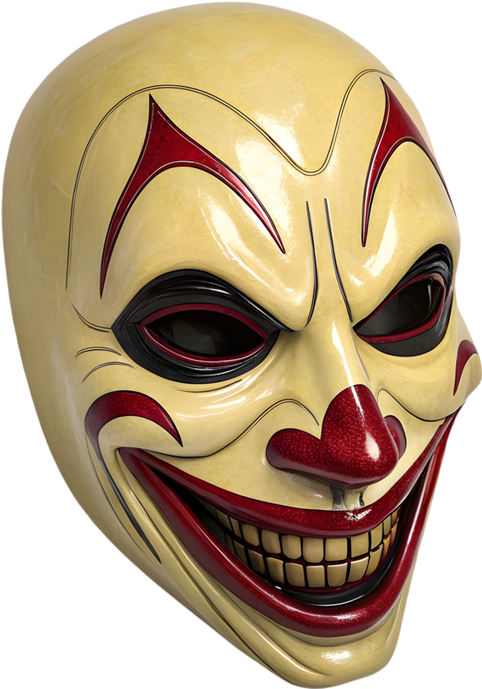 Eerie Horror Clown Mask with Wicked Features. . png