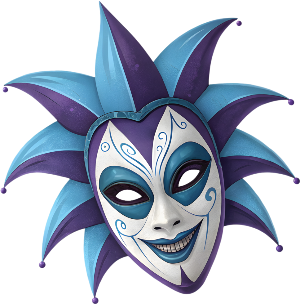 Ghostly Clown Mask with Bone-Chilling Expression. . png