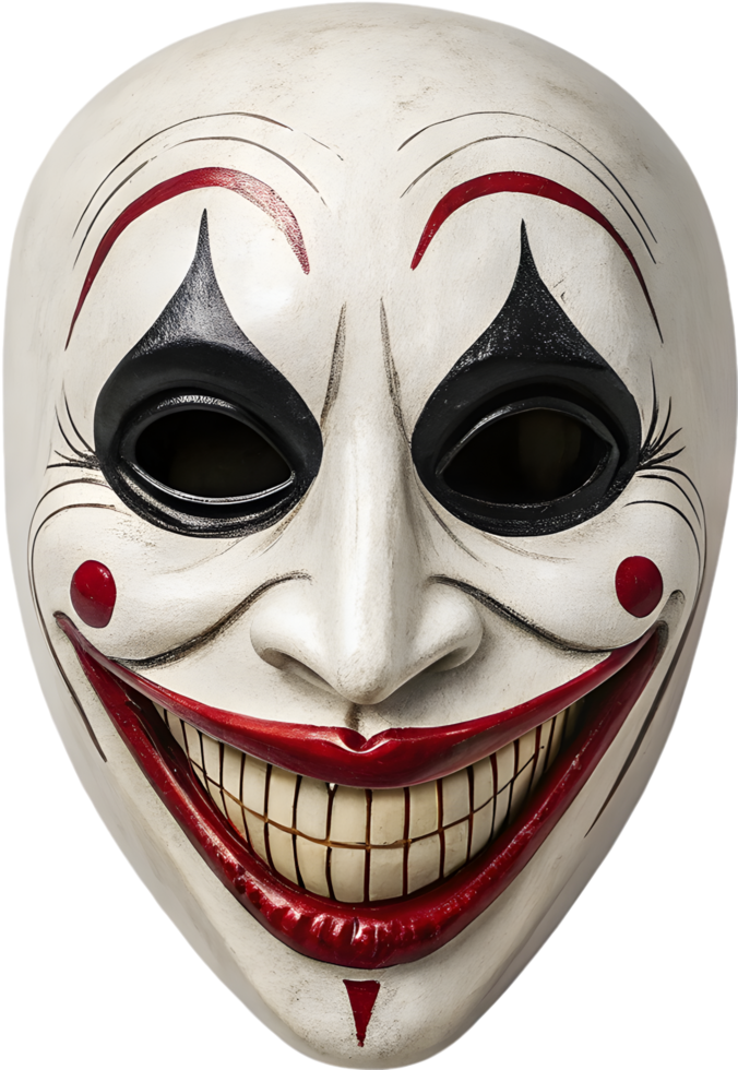Grotesque Haunted Clown Mask for Chilling Moments. . png