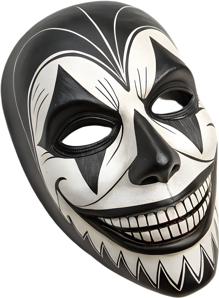 Scary Clown Mask with Sinister Expression. . png