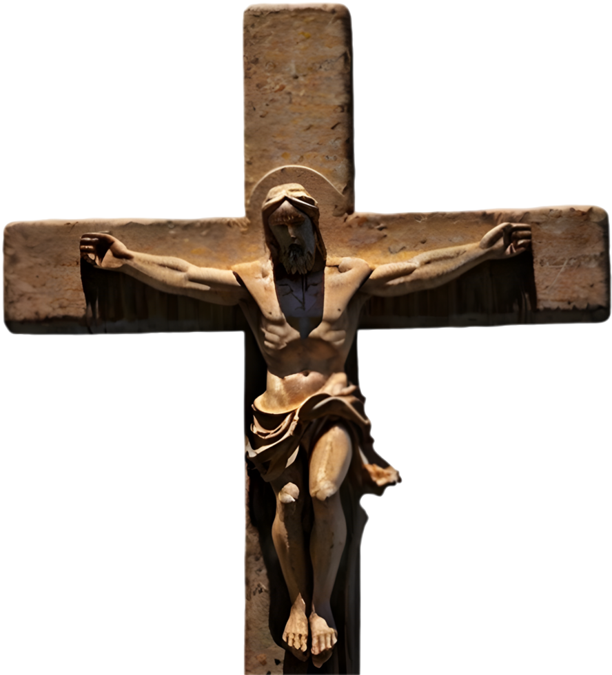 Gothic Religious Cross with Elegant Patterns. . png