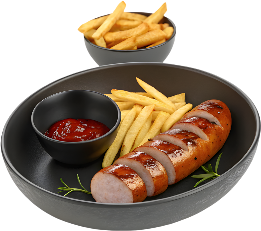 Authentic Currywurst food design with delicious meal icon. . png
