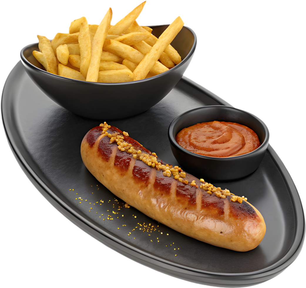 Hot Currywurst food drawing with spicy sauce and sausage. . 58055105 PNG