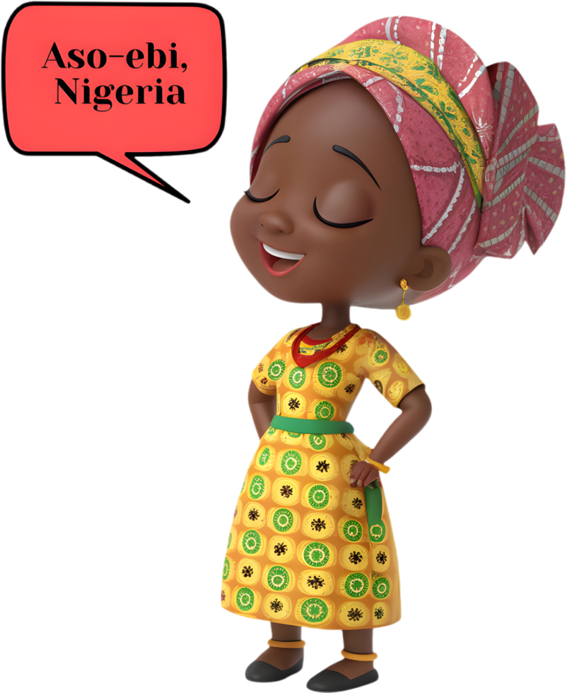 Charming girl in vibrant ethnic clothing with cheerful smile. . png