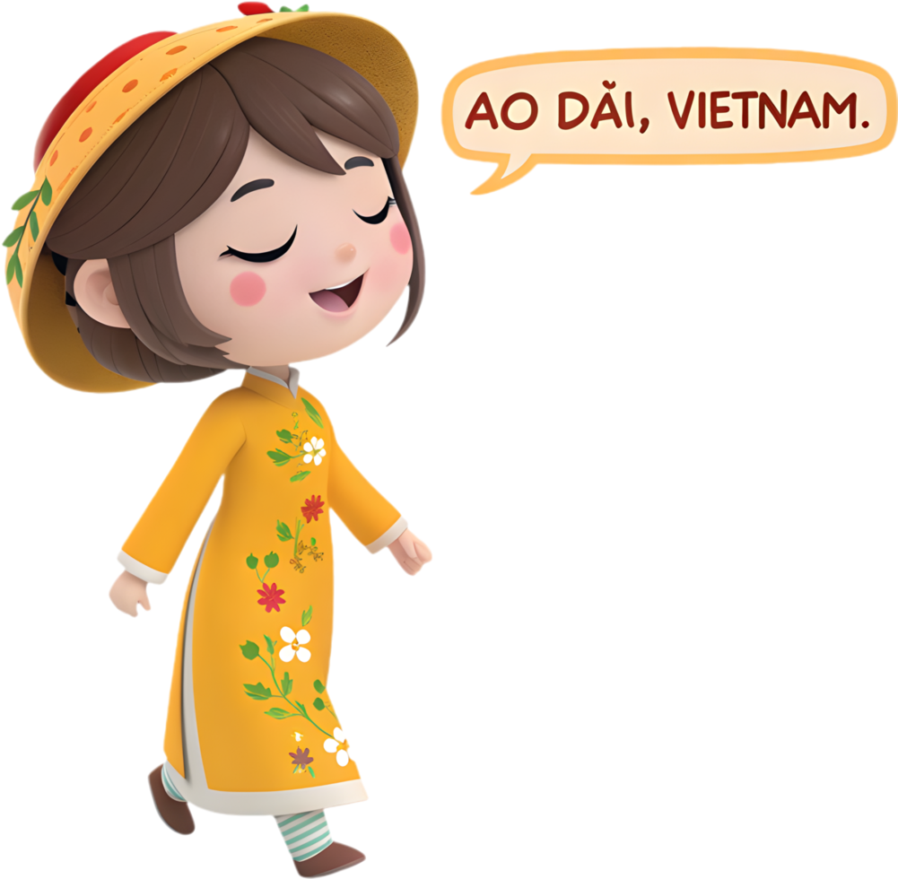 Elegant girl dressed in cultural attire with fashionable elements. . png