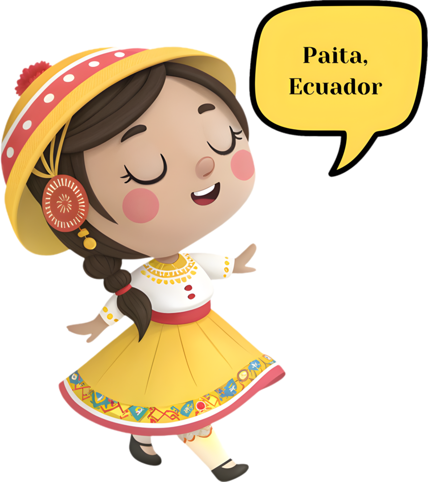 Colorful ethnic attire worn by a cute girl with a vibrant smile. . png