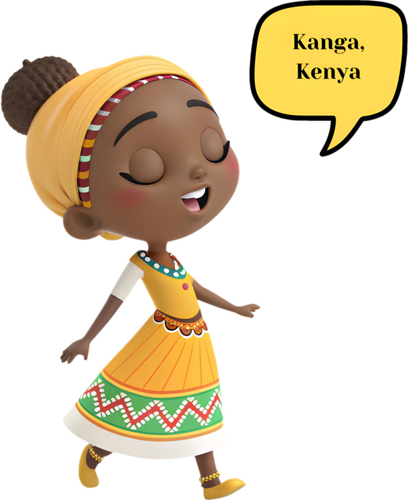 Cute girl in a cultural costume with bright, cheerful colors. . png
