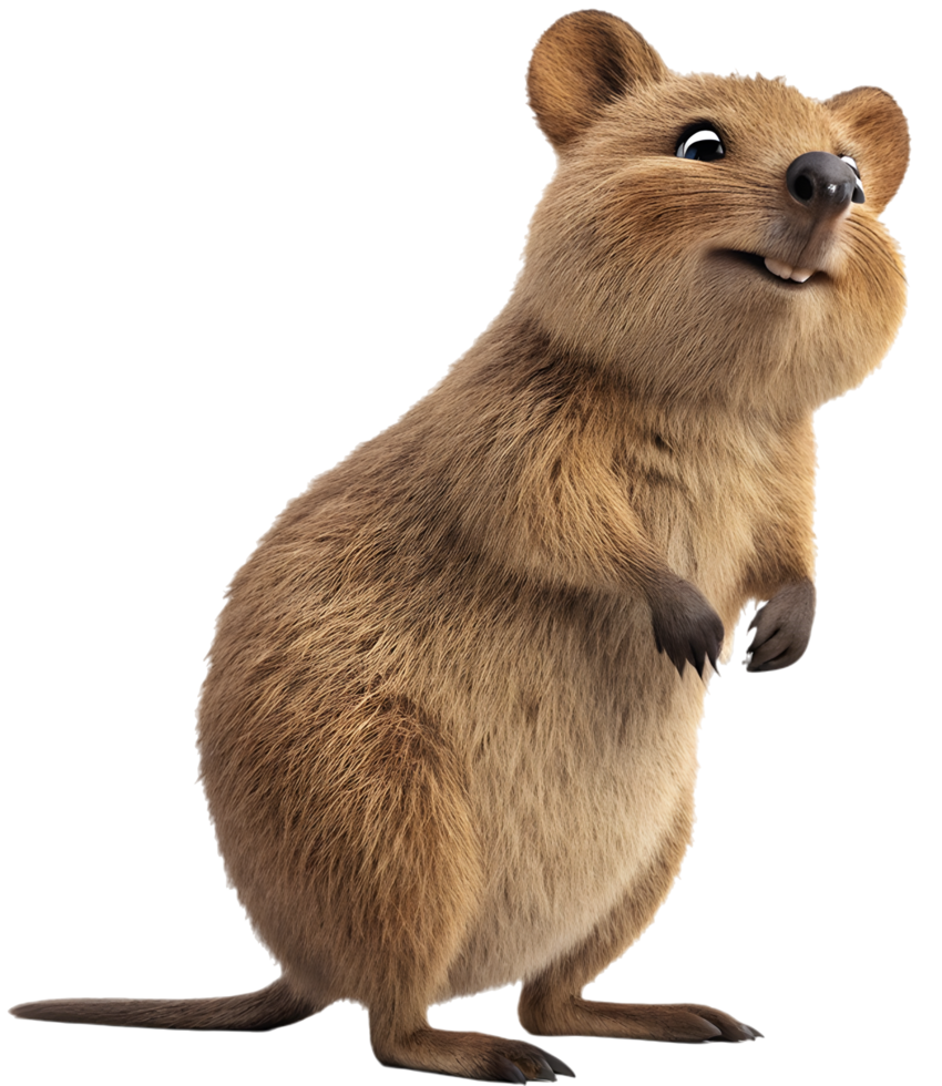 Adorable Quokka Clipart with Smiling Face for Fun Designs. . png