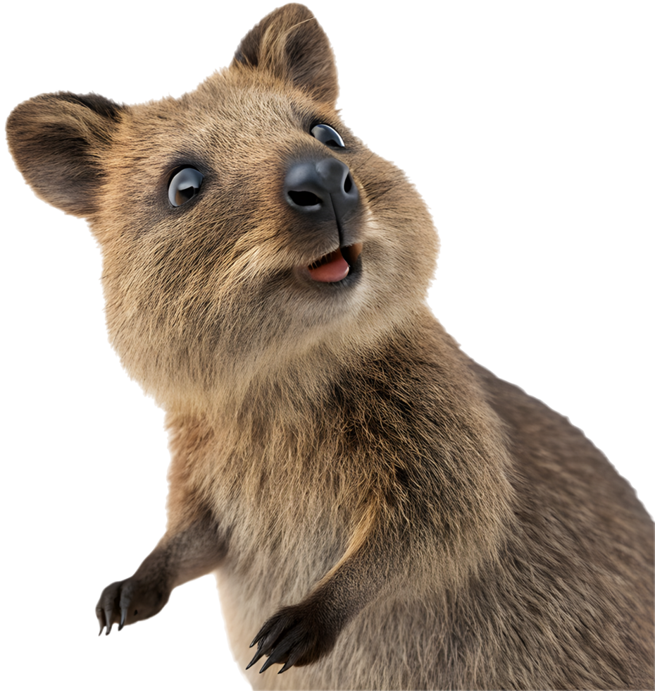 Funny Quokka Clipart Featuring Joyful Expression. . png