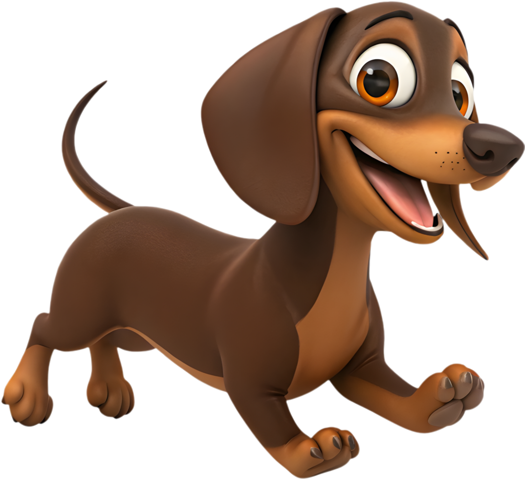 Fun and friendly Dachshund puppy clipart for creative projects. . png