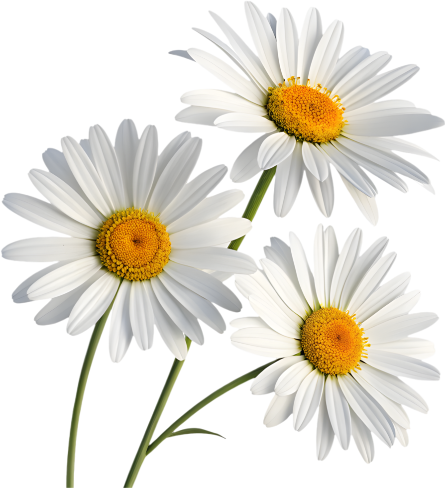 Natural Daisy flower clipart with clean lines and soft petals. . png