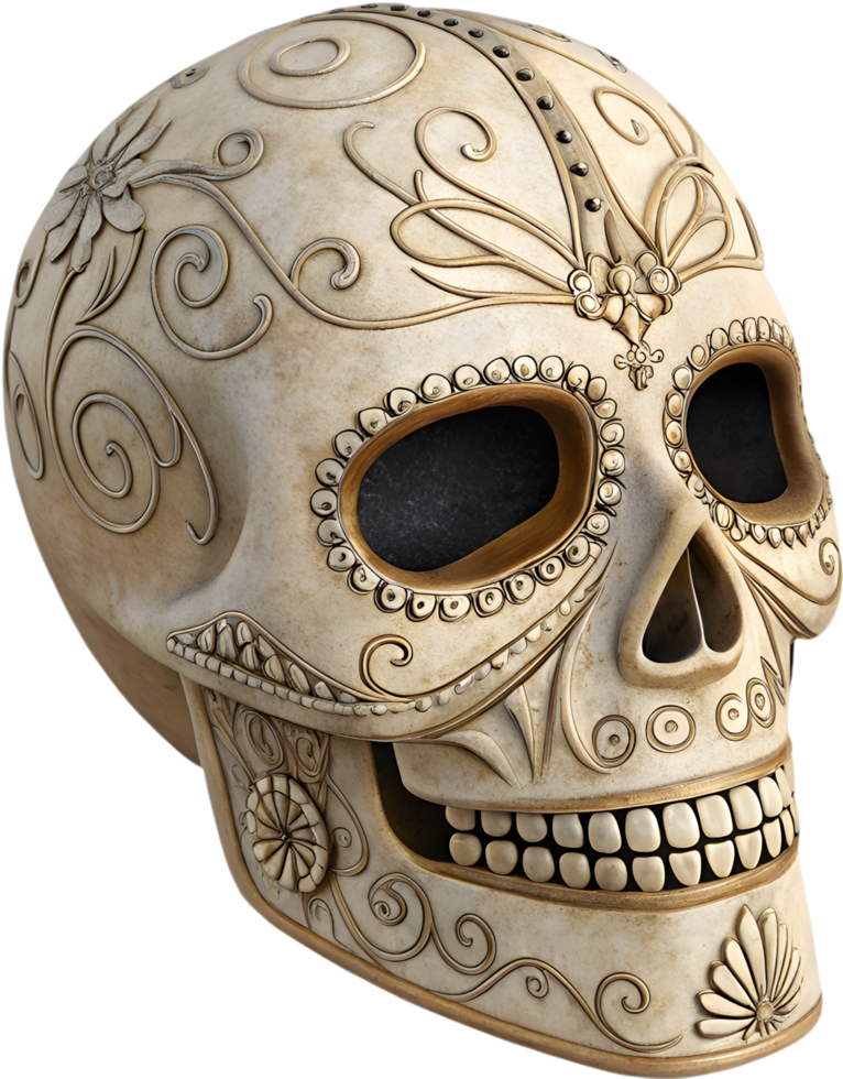 Festive Sugar Skull Mask Clipart for Day of the Dead Decorations. . png