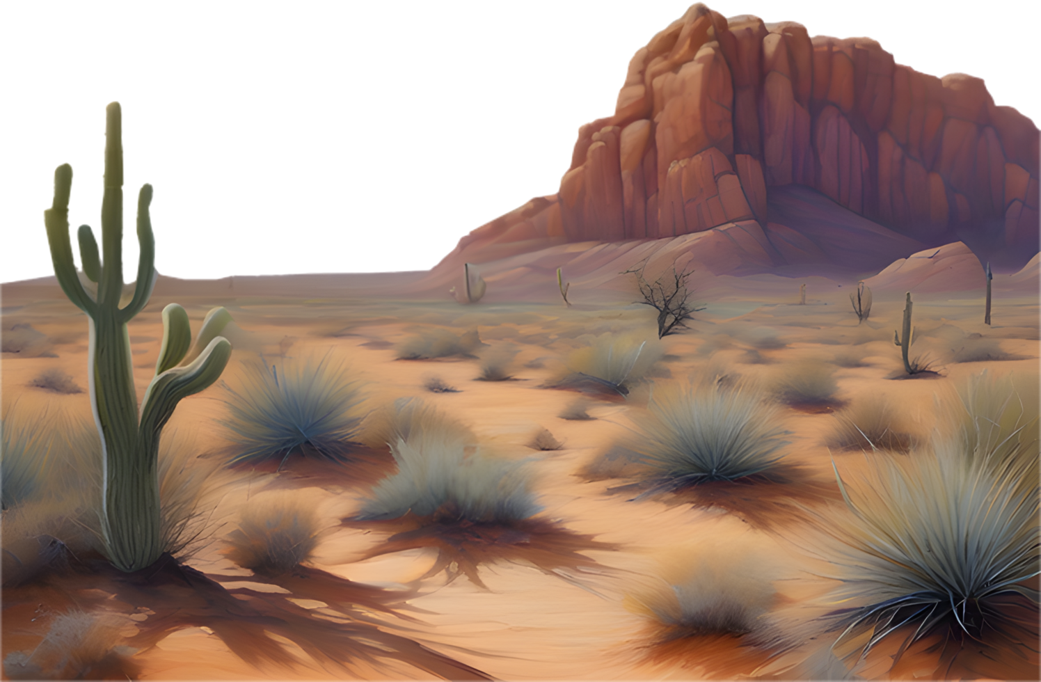 Expansive desert view with golden sand dunes and peaceful horizon. . png