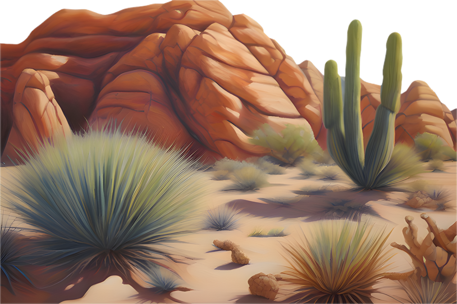 Vast desert wilderness with rugged mountains and clear skies. . png